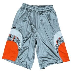 Air Jordan Nike Basketball Dazzle Shorts Silver Orange Medium Rare Y2K